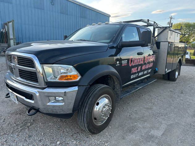 Image for 2012 RAM 4500 HD Crew Cab 4 x 4 Utility Service Truck w/ CUMMINS Diesel, Tool Storage Body and Ladder Racks