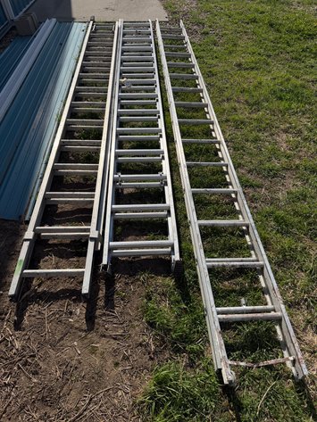 Image for (3) Aluminum Extendion Ladders - (2) 28ft, (1) 33ft