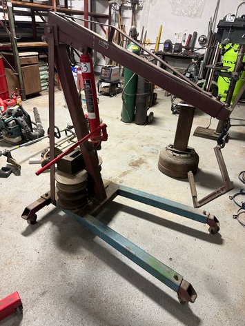 Image for BIG RED 8 Ton Long Ram Mobile Engine Hoist w/ Hooks and Counter Weights