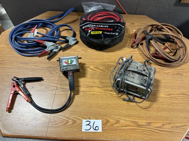 Image for Assorted Battery Tools - Jumper Cables, Charger and Load Tester