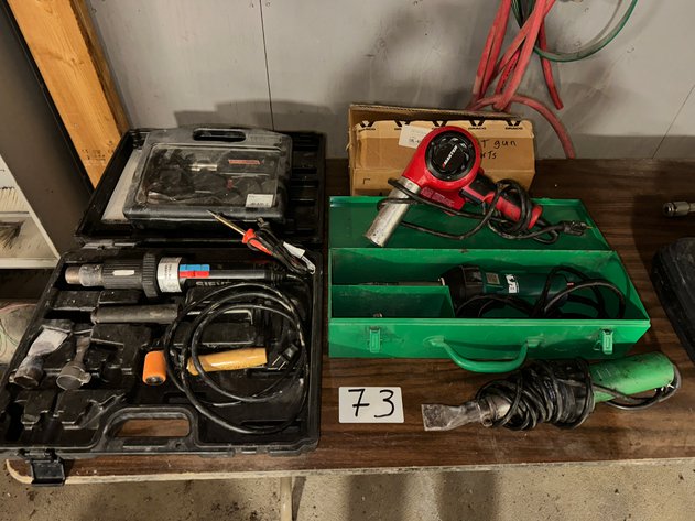 Image for (3) SIEVERT / BAK HEATON Hot Air Roof Welding Tools, MASTER Heat Gun and WELLER Sautering Tools