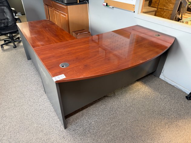Image for L-Shaped Office Desk and (2) Rolling File Cabinets