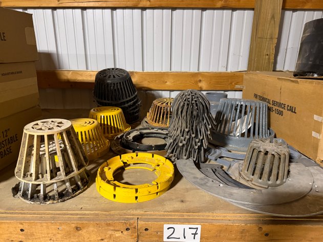Image for Various Cast Aluminum and Cast Iron Roof Drain Dome Strainers (Mostly NEW, Some Used)
