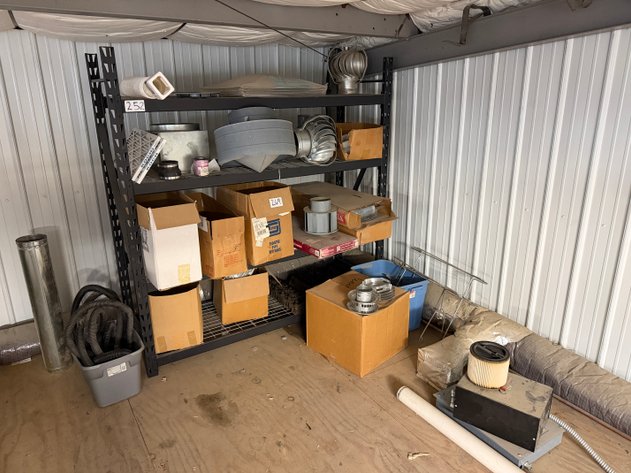 Image for Assorted Roof Vents, Turbine Vents and Supplies on Rack (CONTENTS ONLY, RACK NOT INCLUDED)