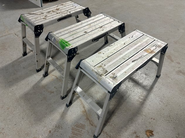 Image for (3) 27in x 12in x 19.5in H Aluminum Folding Work Platforms