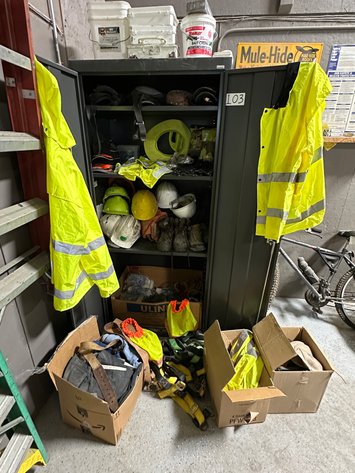 Image for Assorted PPE - Safety Helmets, Hats, Boots, Fall Protection, High-Visability Vests, Gloves, Work Pants, Hats and Shirts