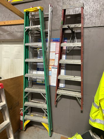 Image for (2) WERNER Fiberglass Ladders (6ft and 8ft) and (1) WERNER 16ft Aluminum Extension Ladder