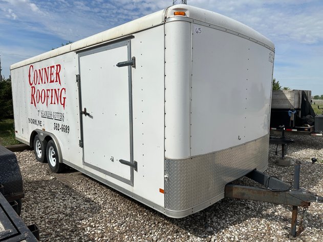 Image for 2008 MIDDLEBURY 8x20 Enclosed Trailer w/ KWM Gutterman 7in Seamless Gutter Machine and Contents