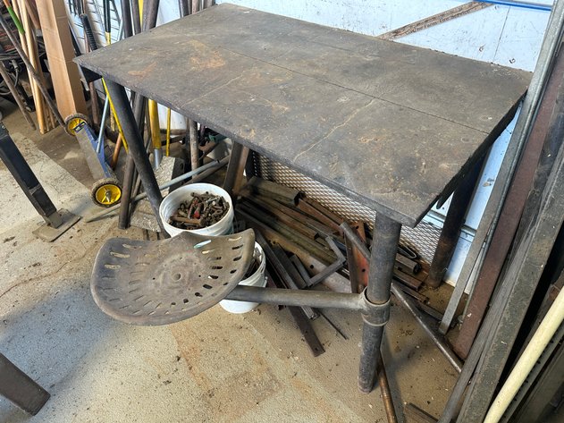 Image for Approx. 51in x 27in x 37in x 1in Thick Welding Table w/ Swivel Seat
