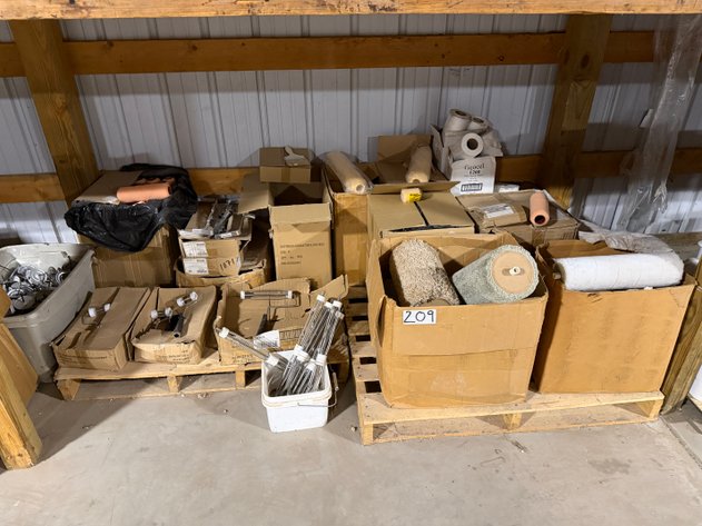 Image for Lot of various Paint Roller handles, Foam Rollers, Brushes, and several rolls of GEOCEL Poly Mesh Fabric 