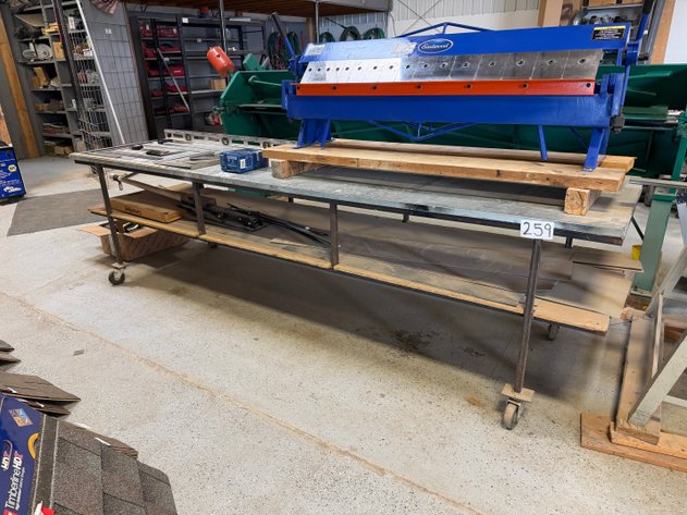 Image for (1) 10ft x 2.5ft x 2 3/4ft Rolling Metal Workbench