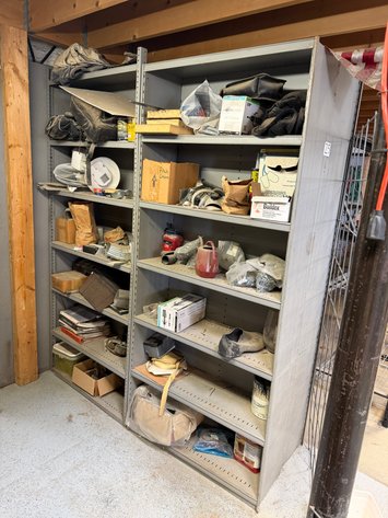 Image for (4) Approx. 3ft x 1ft x 7ft Gray Metal Shelves in shop