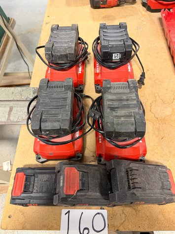 Image for (7) HILTI Batteries, (4) Chargers