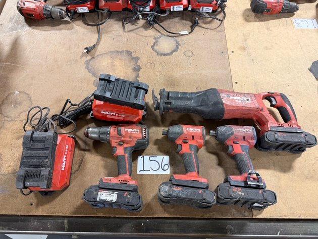 Image for (4) HILTI Cordless Power Tools, (6) Batteries, and (2) Chargers