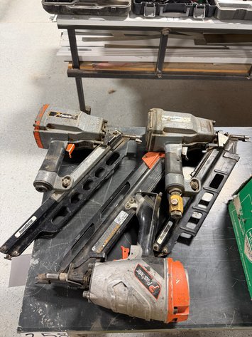 Image for (3) PASALODE Pneumatic Power Framers and Nails