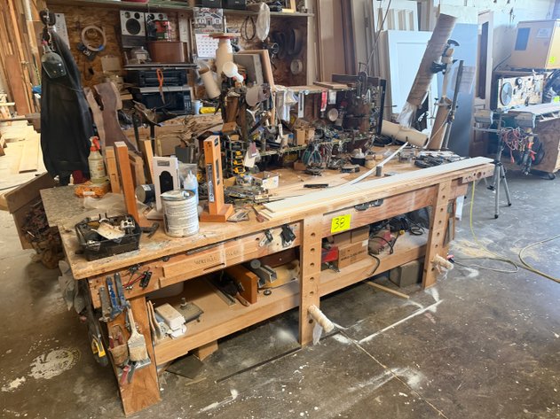 Image for Workbench with Woodworking Tools and Supplies