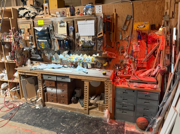 Image for Workbench with Woodworking Hardware and Tools