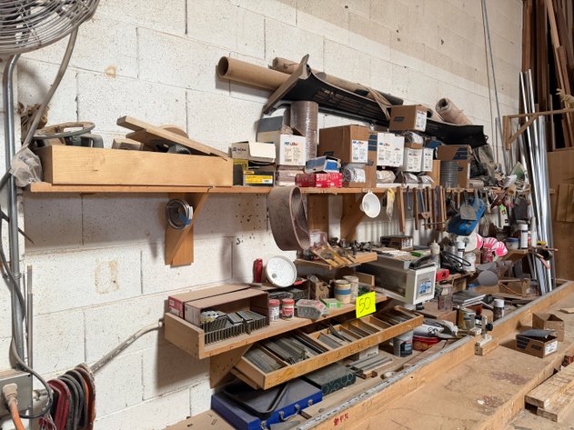 Image for Workbench and Shelving Station with Tools and Supplies
