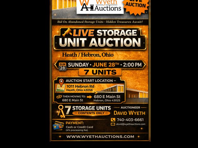 Image for Live Onsite Storage Unit Auction Heath/Hebron Ohio June 28th 2pm
