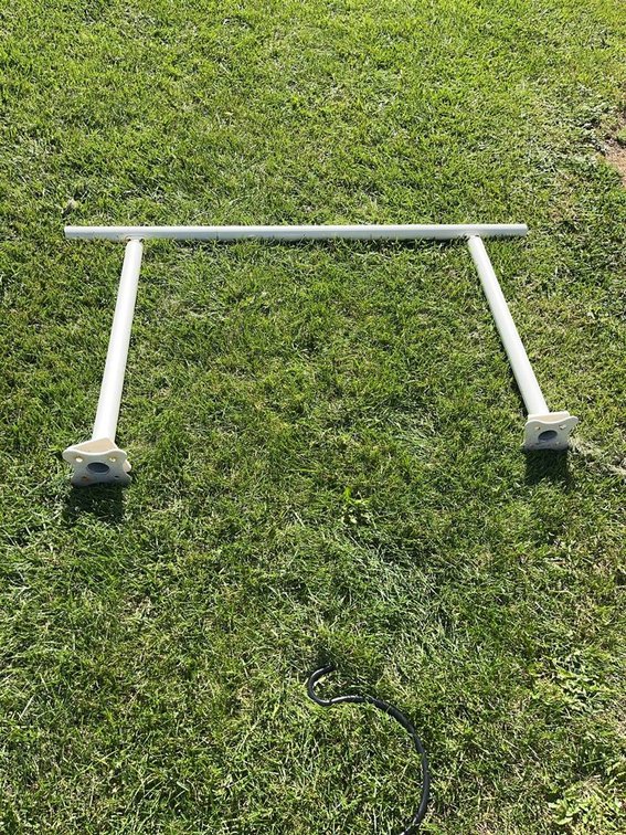 White Metal Outdoor Rail Post Assembly