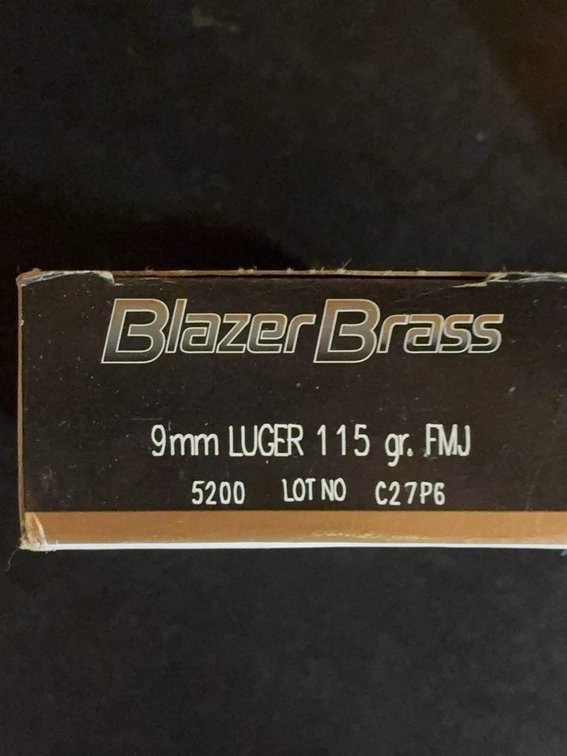 Blazer Brass 9mm Luger 115gr FMJ, 50 Rounds