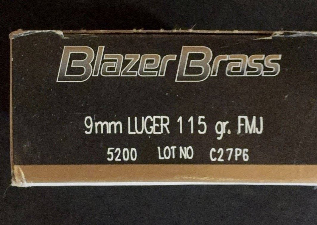 Blazer Brass 9mm Luger 115gr FMJ Ammo, 3 Boxes