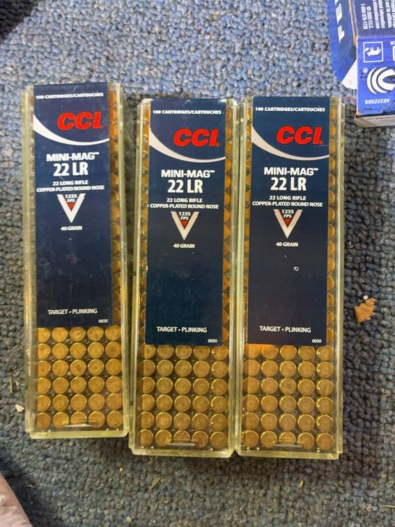 Three Boxes CCI Mini-Mag .22 LR 40 Grain Ammo
