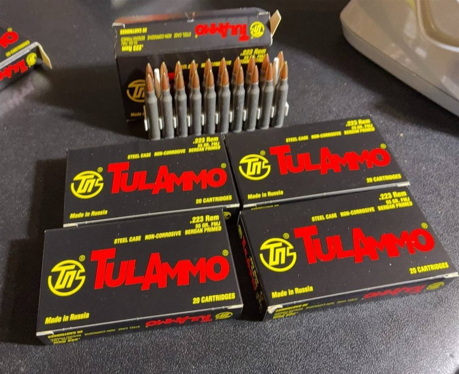 TulAmmo .223 Rem 55gr FMJ 100 Rounds