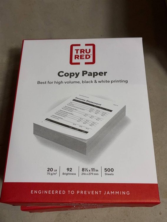 TRU RED Copy Paper 8.5x11in 20lb 3 Packs