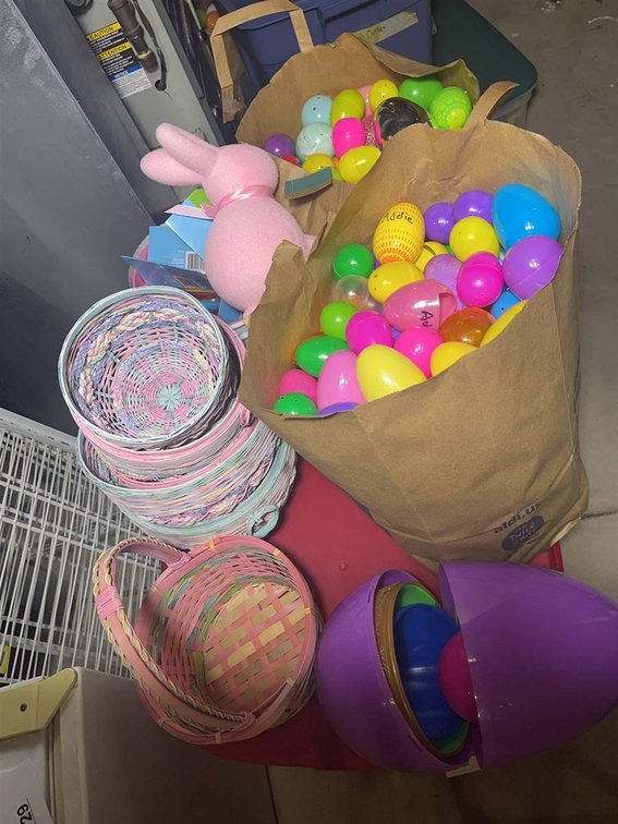 Large Lot Easter Eggs Baskets and Decor