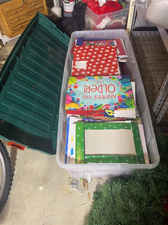 Tote Filled With Christmas Wrap & Gift Boxes
