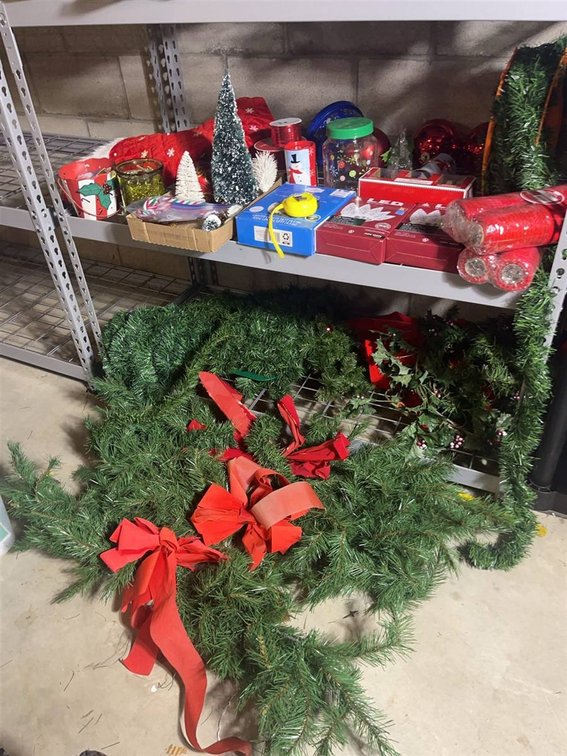 Christmas Decor With Lights and Garland