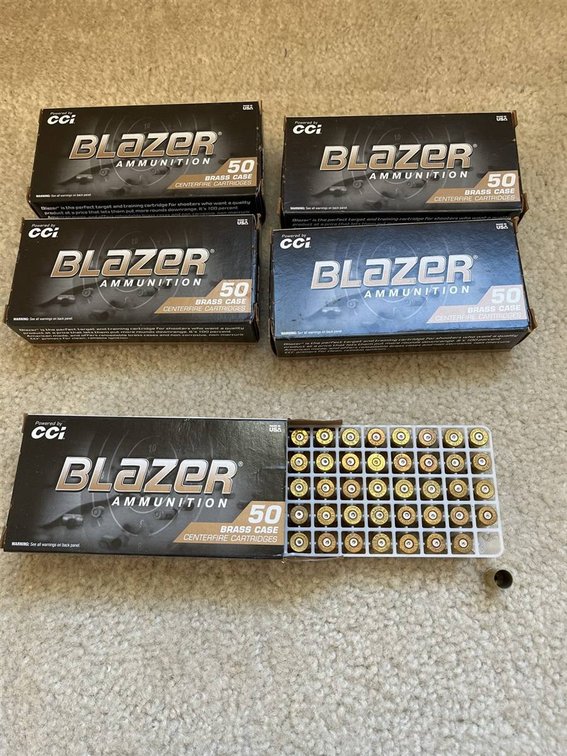 Blazer 9mm Luger 124gr FMJ Brass Ammo 250 Rounds