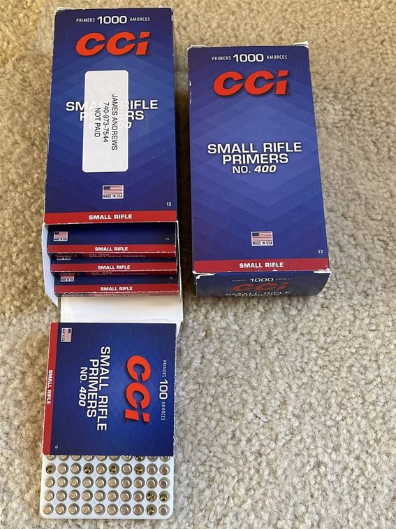 CCI Small Rifle Primers No. 400, 6000 Count