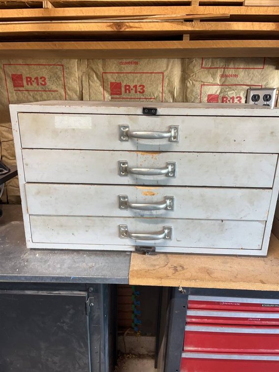 Wooden 4-Drawer Cabinet with Metal Handles