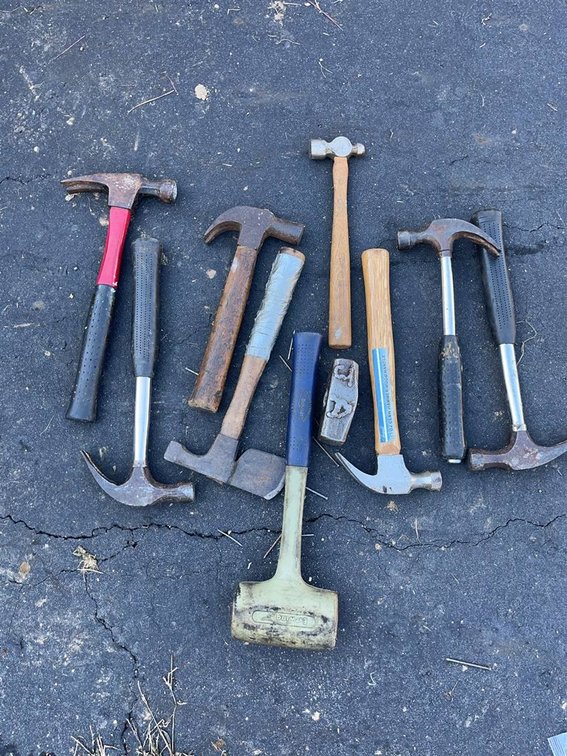 Hand Hammers Lot, 10 Pieces