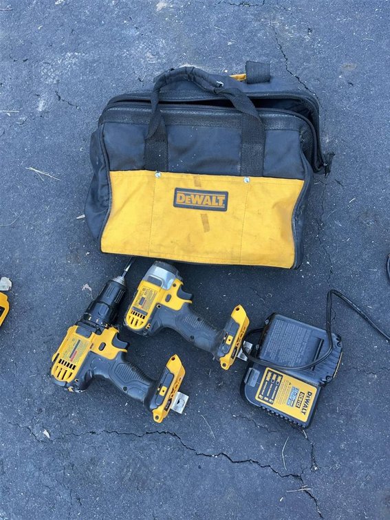 DeWalt Drill, Impact Driver, Charger, Battery, Bag