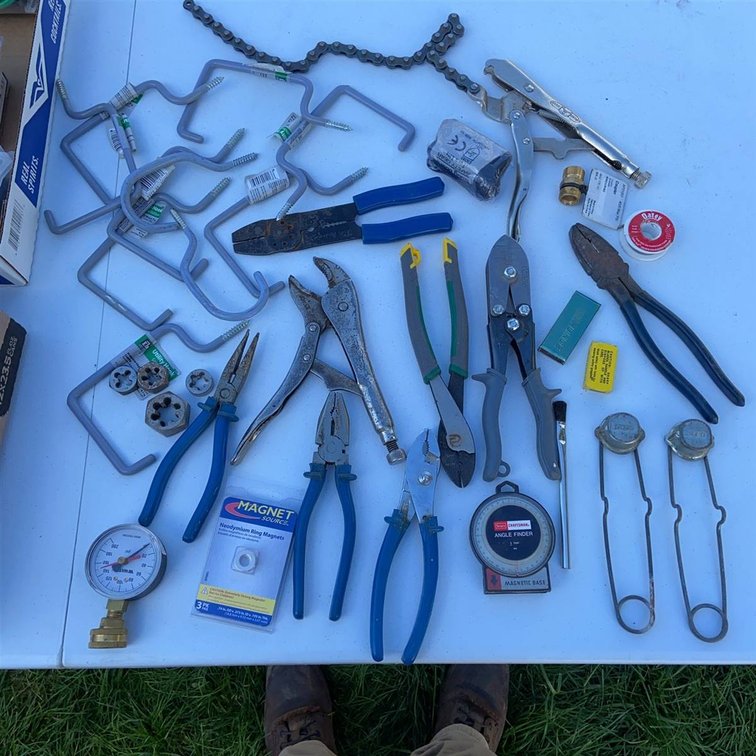 Lot: Pliers, Wire Tools, Fittings, Gauge