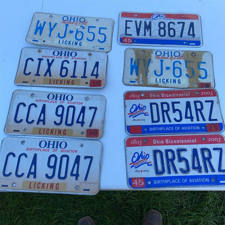 8 Assorted Ohio License Plates