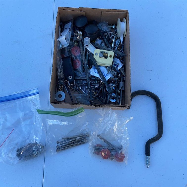 Box of Hardware Screws and Fasteners