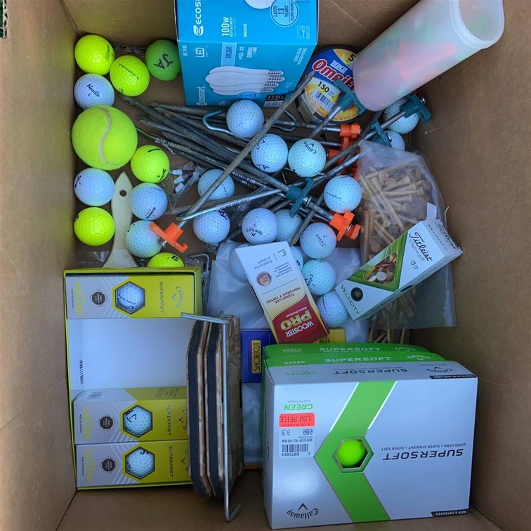 Lot: Golf Balls, Tennis Balls, Supplies