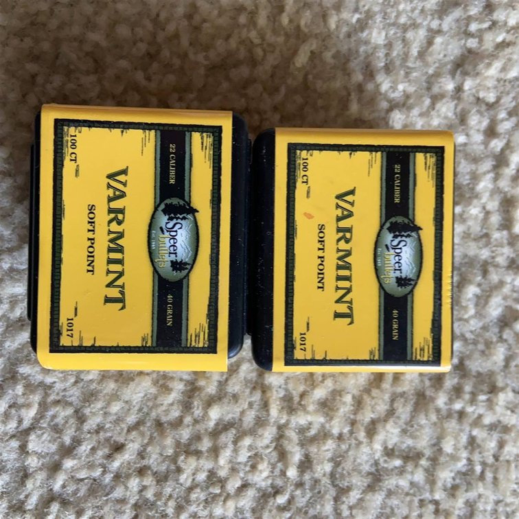 2 Speer Varmint .22 Cal 40gr SP Bullet Boxes