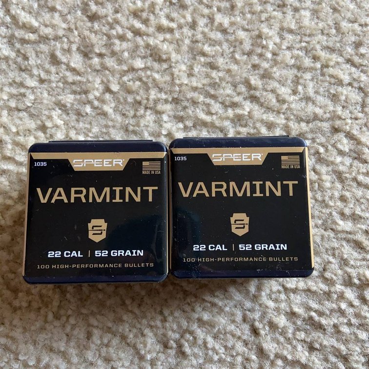 Speer Varmint 22 Cal 52 Gr HP Bullets, 2x100ct