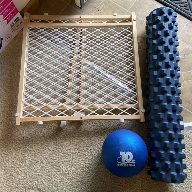 10lb Medicine Ball, Foam Roller, Baby Gate Lot
