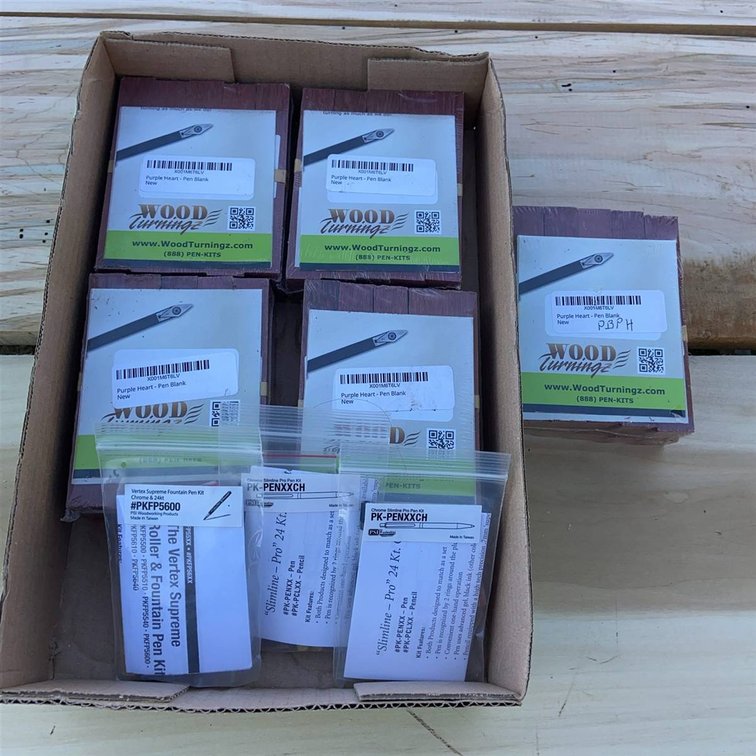 Purple Heart Pen Blanks and Pen Kits Lot