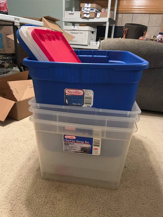 Sterilite Storage Totes With Lids, 66 & 73 Quart