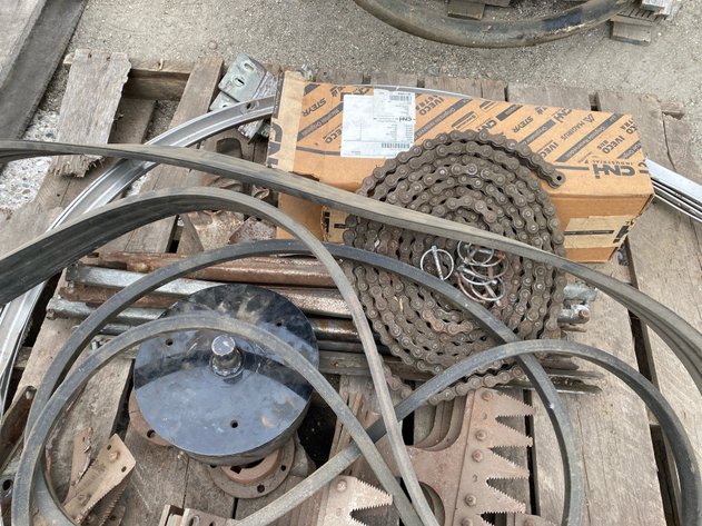 Image for [PALLET] SICKLE SECTIONS, BELTS, COMBINE HEAD CHAIN,  AND OTHER PARTS