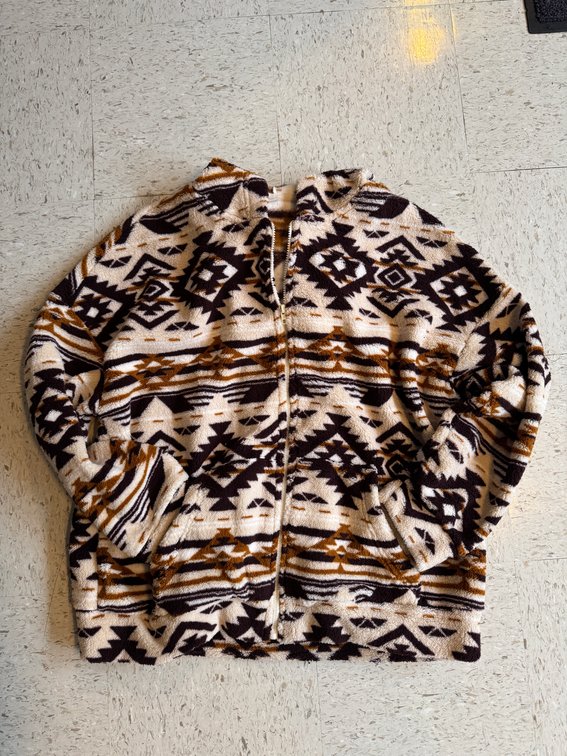 Aztec Print Fleece Jacket