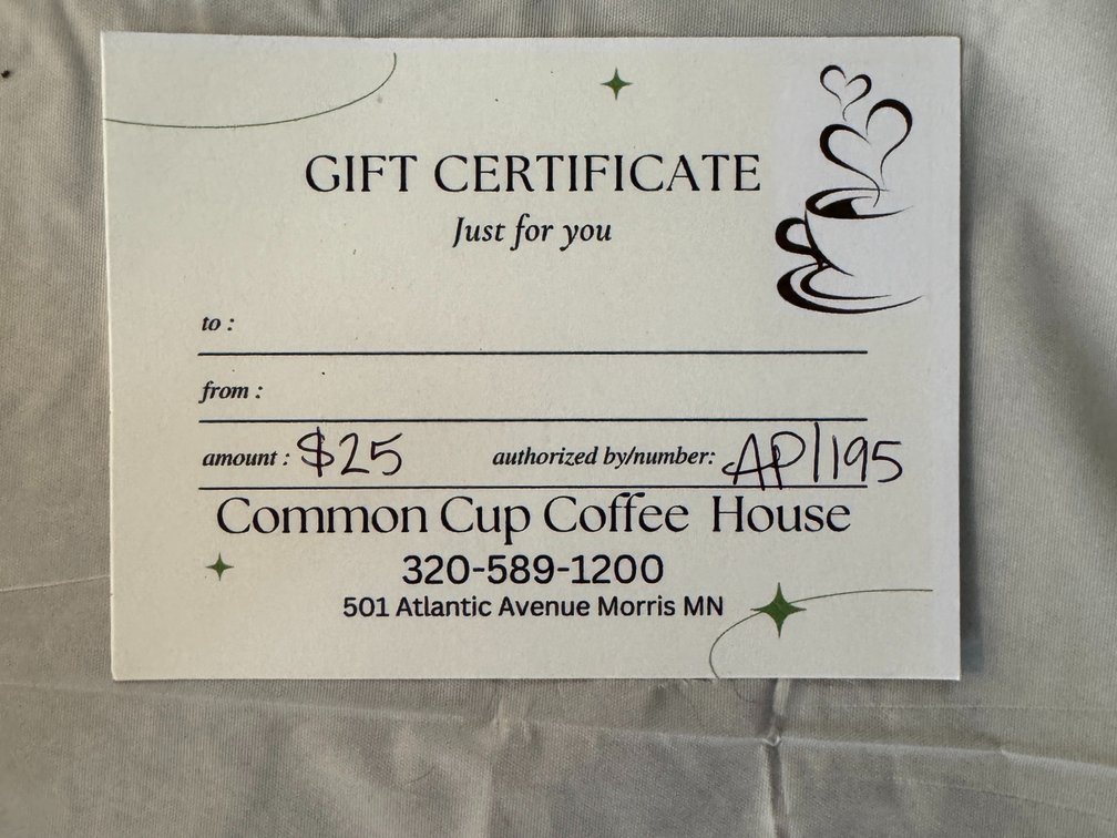 Common Cup Coffee House Gift Certificate