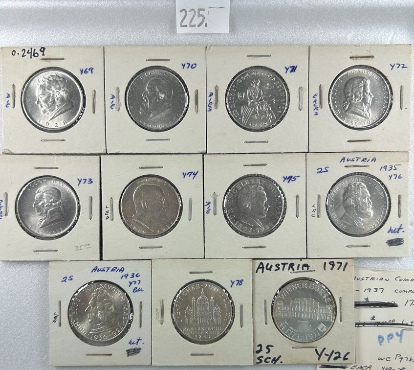 (11) Austrian Silver Coins: Includes 13 grams 80% Silver. 120 grams 64% Silver.